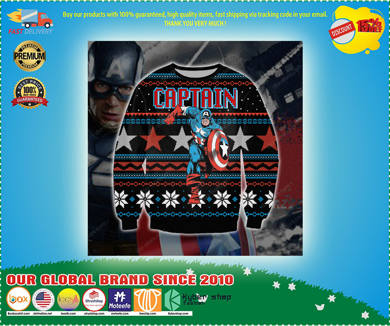 Captain america 3d print ugly sweater 3