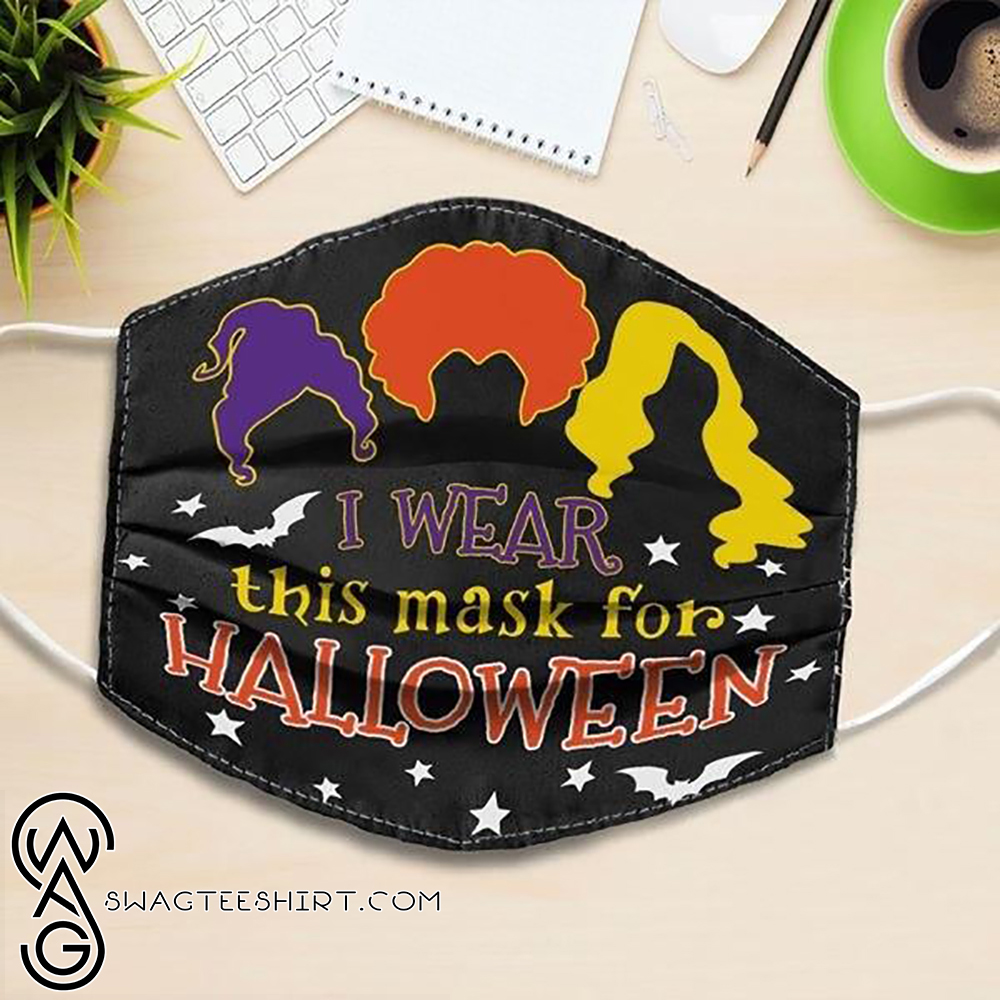 i wear this mask for halloween hocus pocus all over printed face mask – maria
