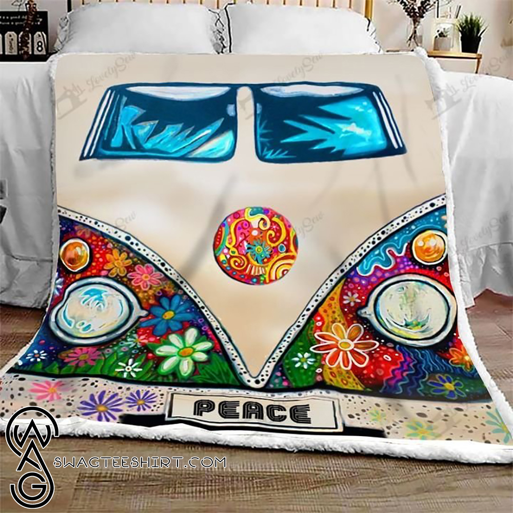 Camping rv peace hippie full printing blanket - Maria