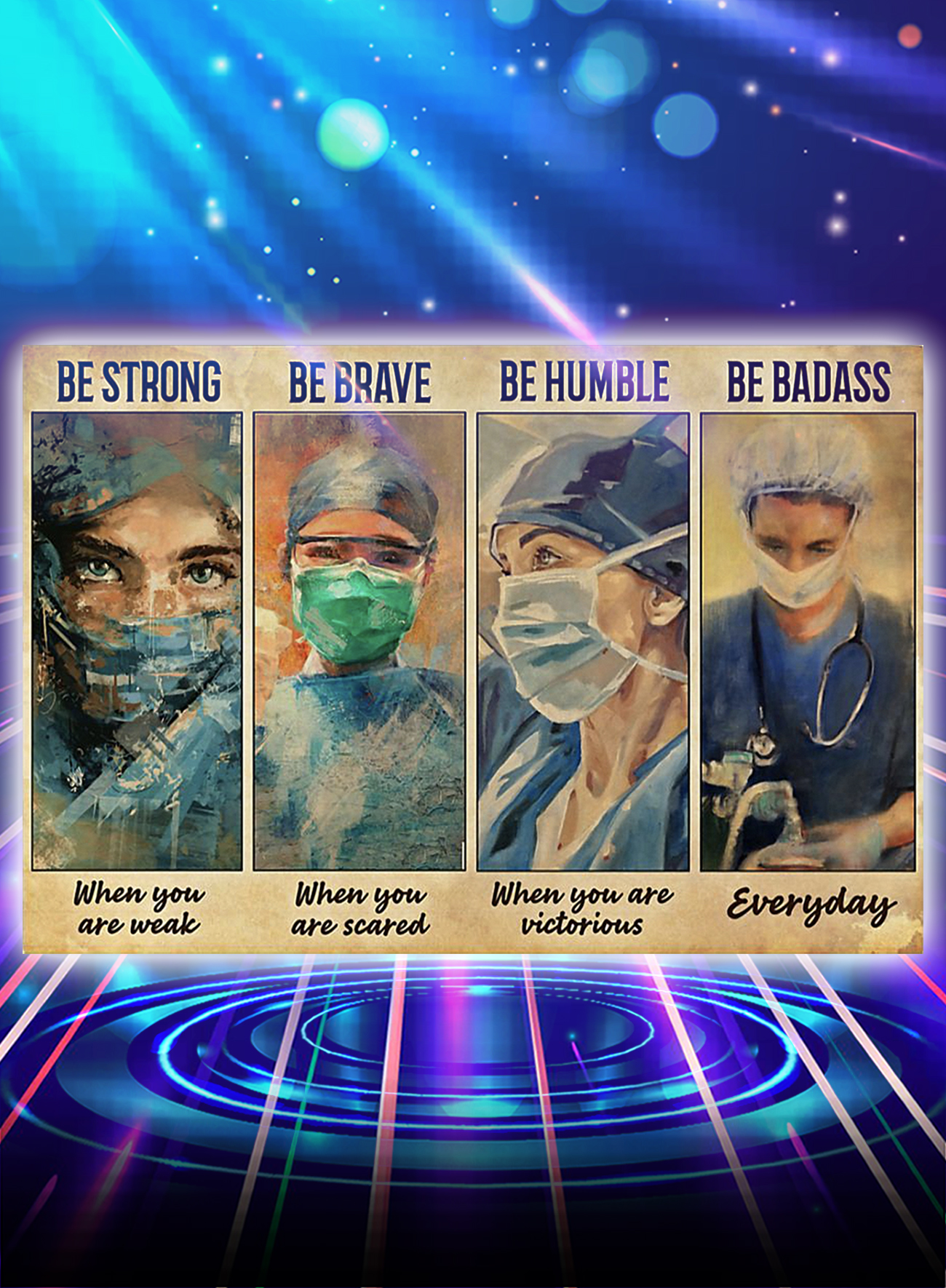 Female physicians be strong be brave be humble be badass poster - A1