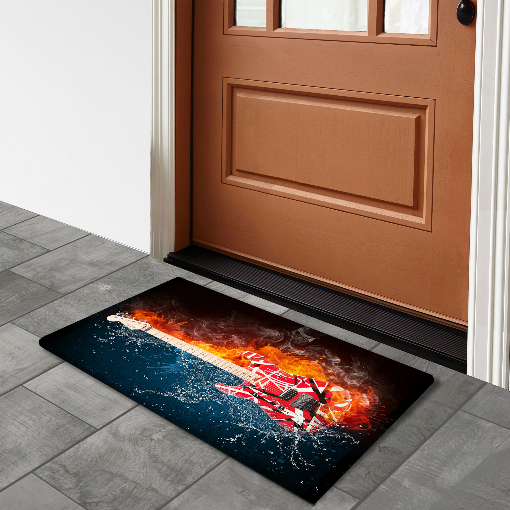 Fire Water Guitar Eddie Van Halen Doormat 1