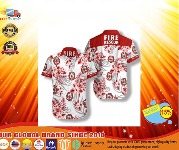 Firefighter fire rescue Hawaiian shirt