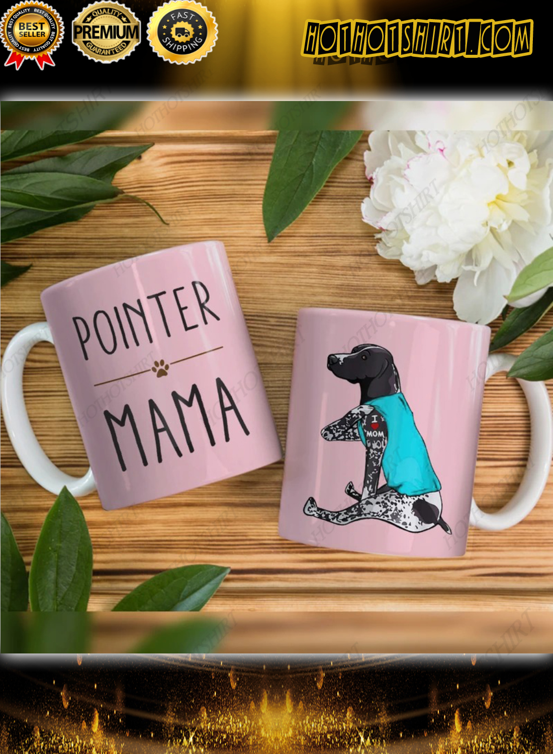 German Shorthaired Pointer Dog I Love Mom Mug 1