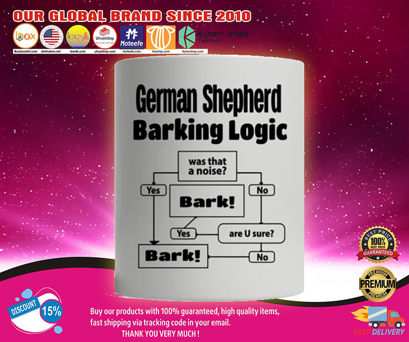 German shepherd barking logic mug2