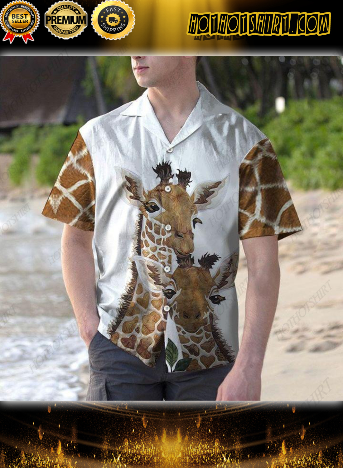 Giraffe Family Unisex Hawaiian Shirt 1