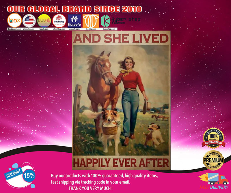 Girl with horse and dogs happily ever after poster2