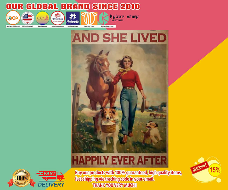 Girl with horse and dogs happily ever after poster3
