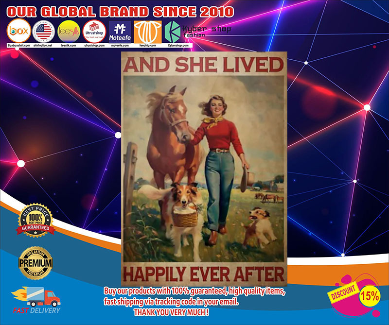 Girl with horse and dogs happily ever after poster4
