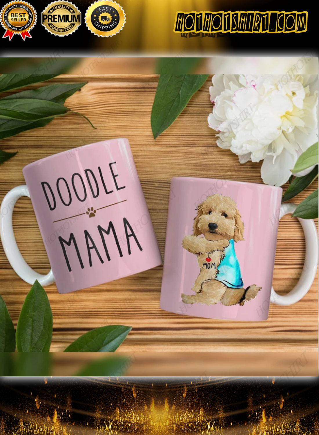 Goldendoodle dog i love mom mug 1