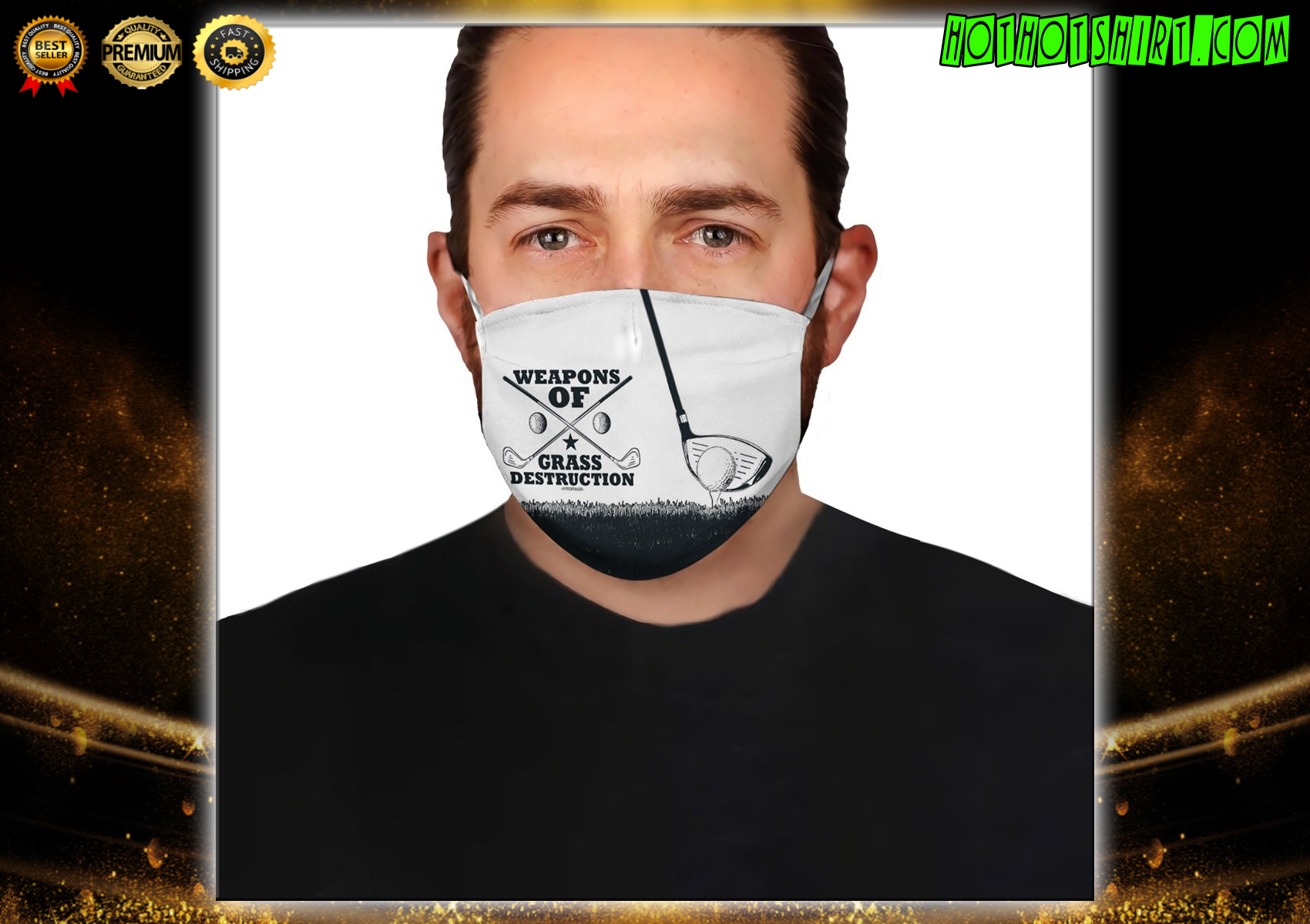 Golf weapons of grass destruction face mask 3