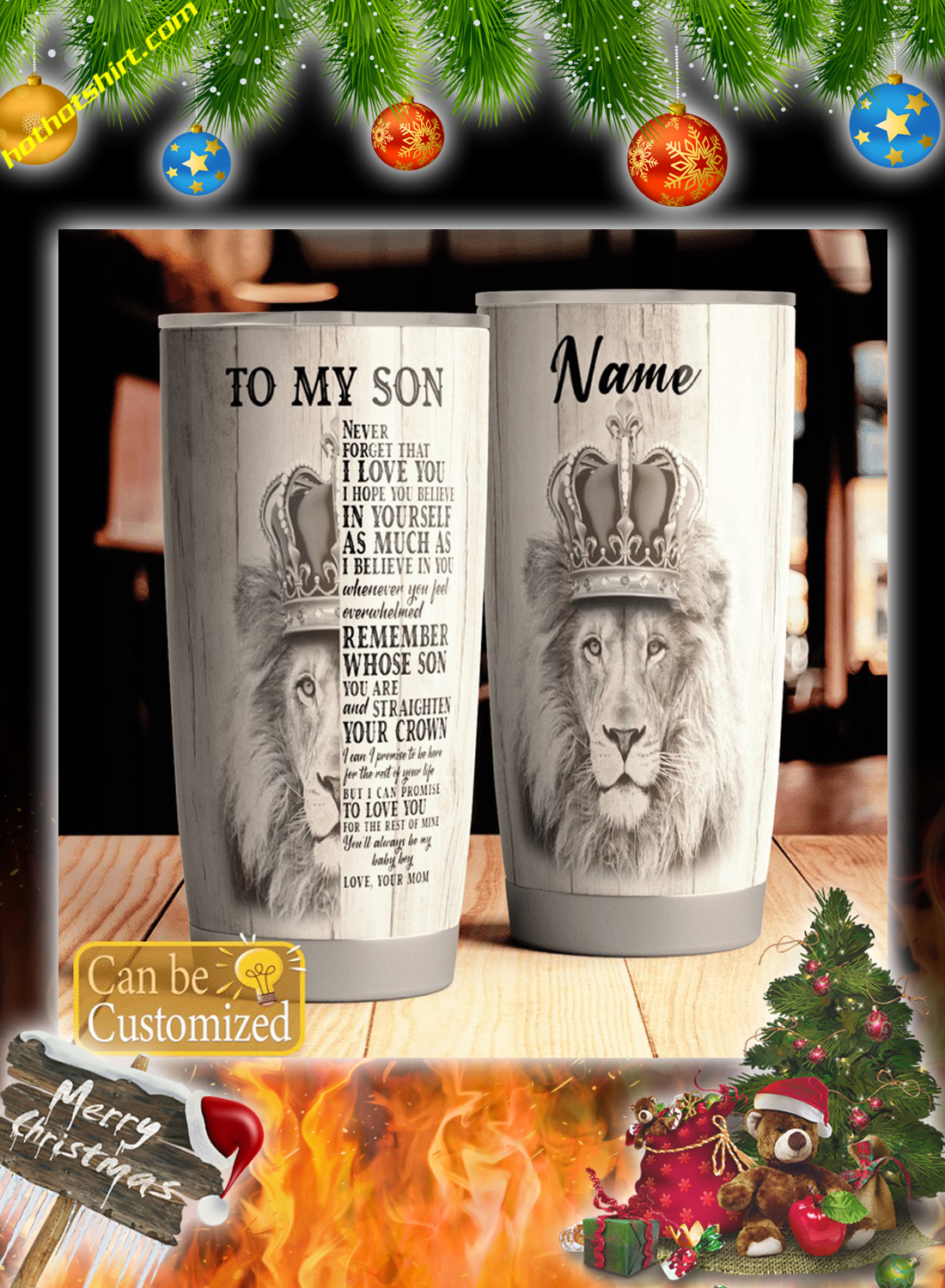 Personalize customize name Lion To my son you mom tumbler