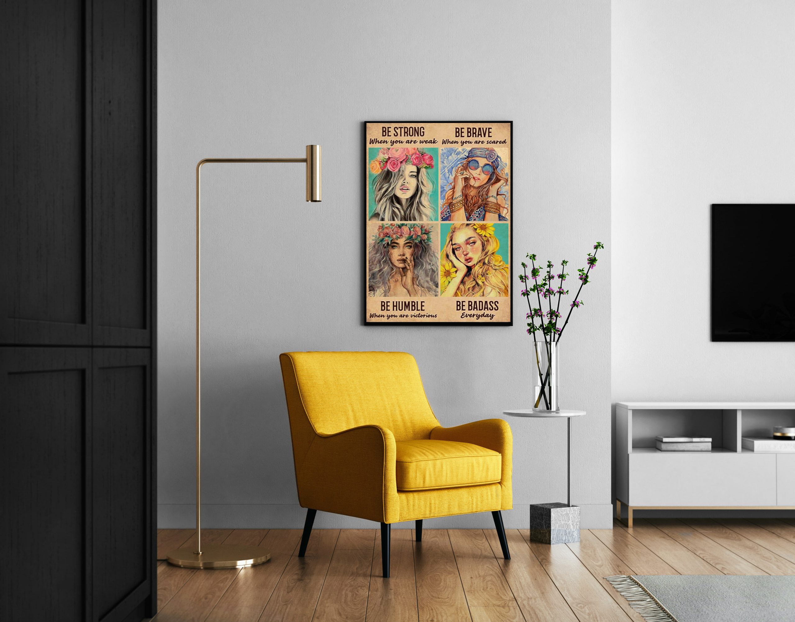 Hippie Girl be strong be brave be humble be badass poster 1