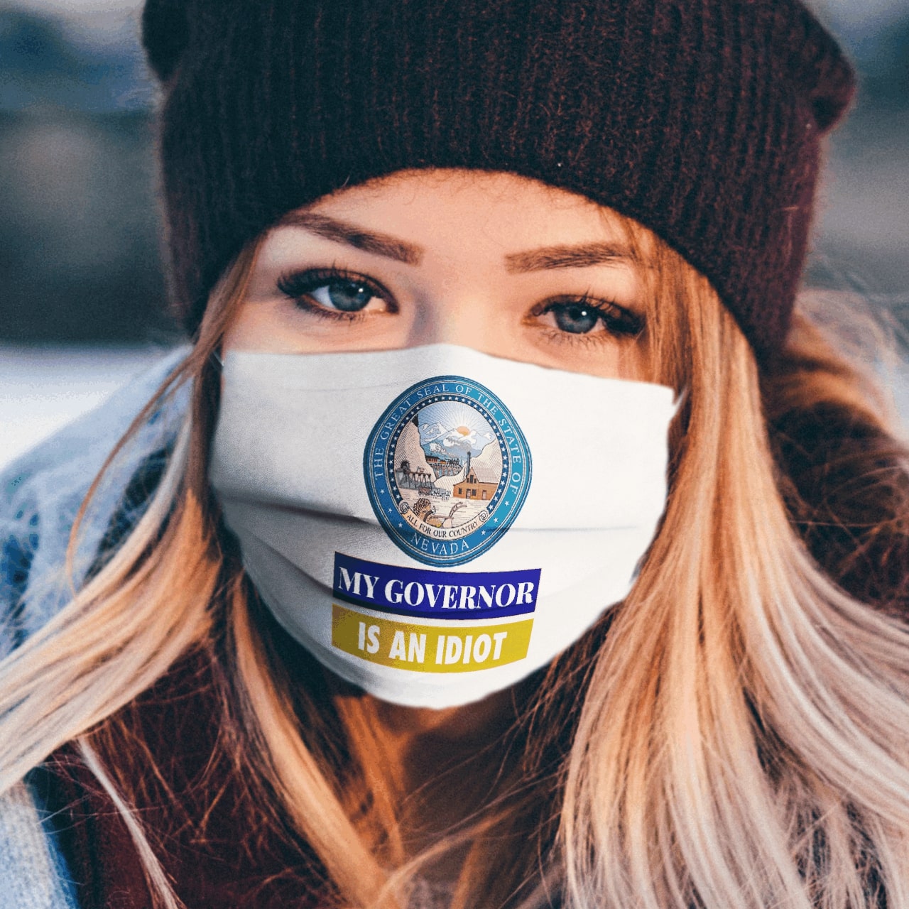 Sarcastic my governor is an idiot nevada politics anti pollution face mask