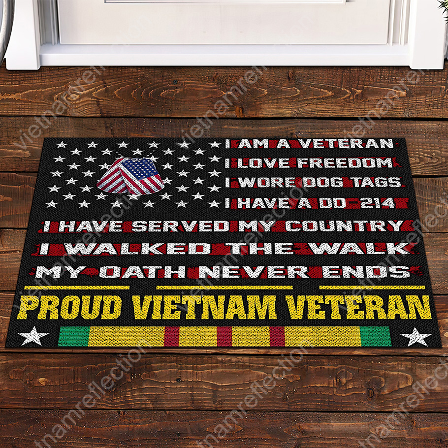 I am a veteran I walked the walk Proud Vietnam Veteran doormat