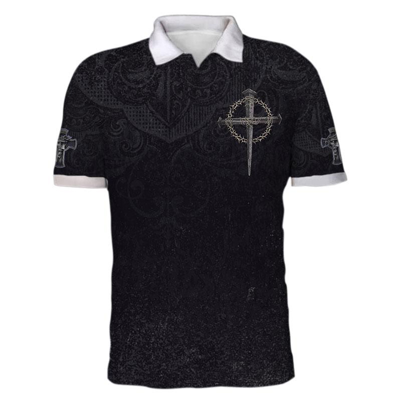 I only kneel for one man and he died on the cross full printing 3d polo shirt
