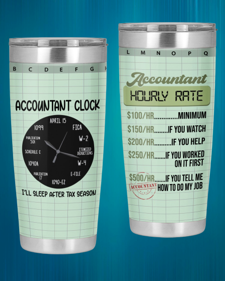 Accountant Hourly Rate Accountant Clock Tumbler3