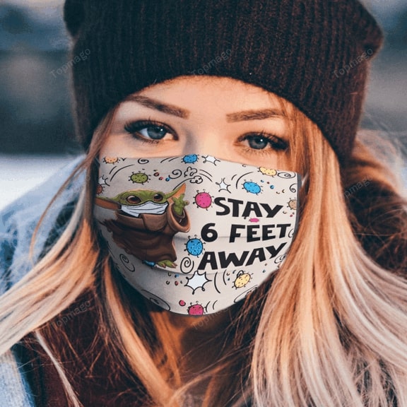 Baby yoda stay 6 feet away anti pollution face mask - maria