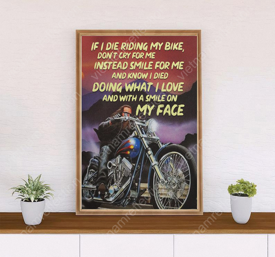 If I die riding my bike Don't cry for me canvas prints