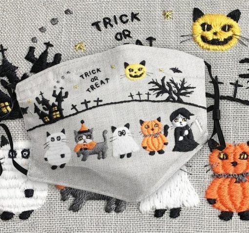 Cat Halloween Trick Or Treat face mask - Alchemytee