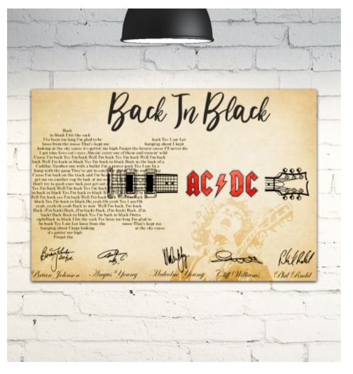 AC DC signatures Back in black poster 2