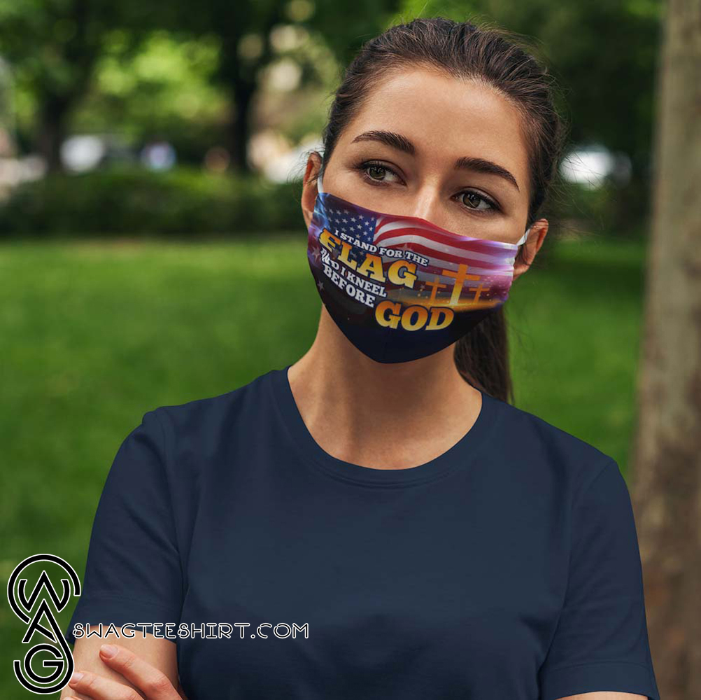 American flag i stand for the flag and i kneel before God face mask – maria