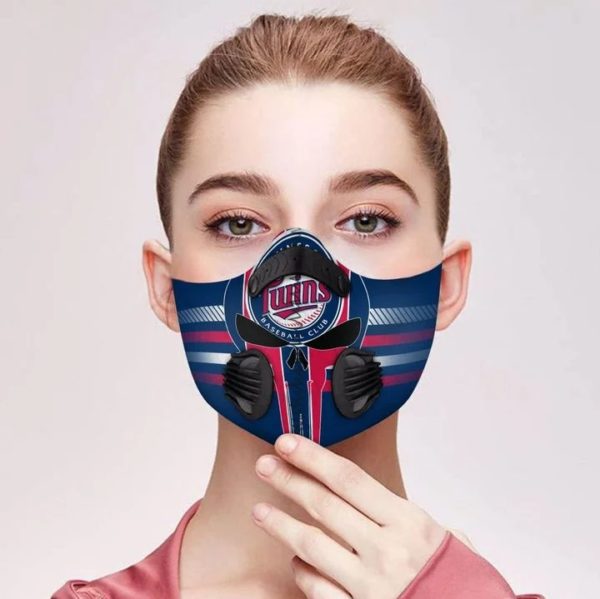 Minnesota twins punisher skull filter face mask 1