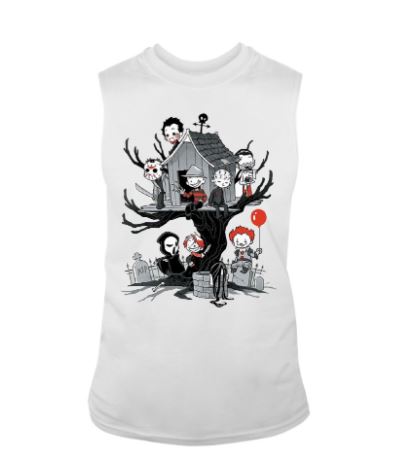 Horror characters treehouse tank top