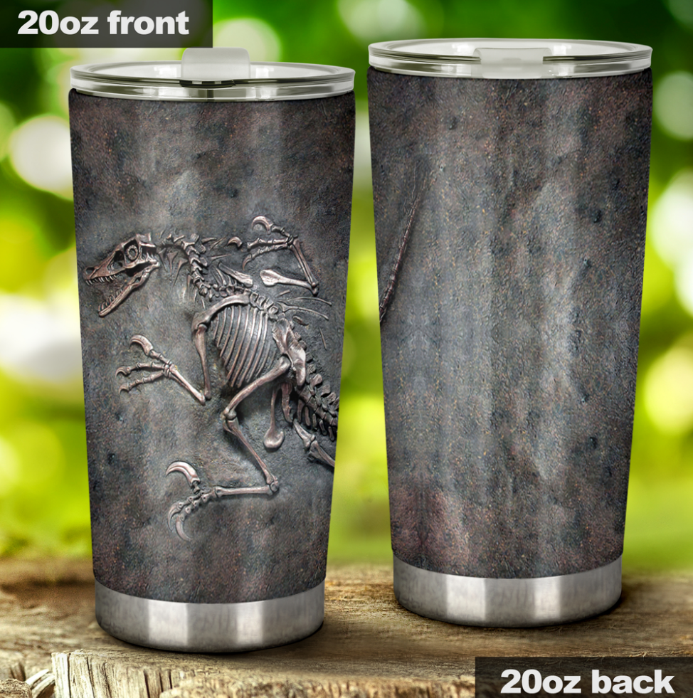 Dinosaur fossil tumbler 1