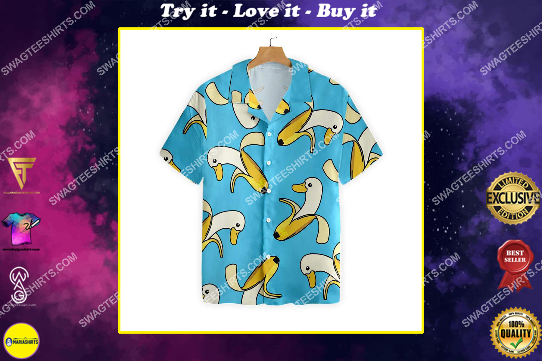 [highest selling] banana duck dick summer vibe all over print hawaiian shirt – maria