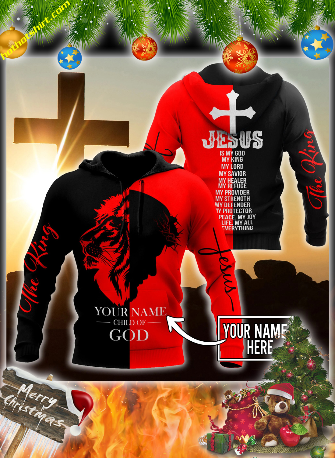 Peronalized custom name Jesus child of god 3d all over printed hoodie and shirt