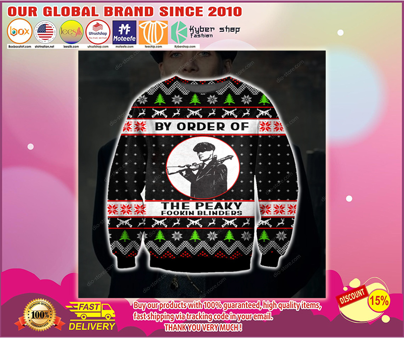 BY ORDER OF THE PEAKY BLINDERS UGLY CHRISTMAS SWEATER 1
