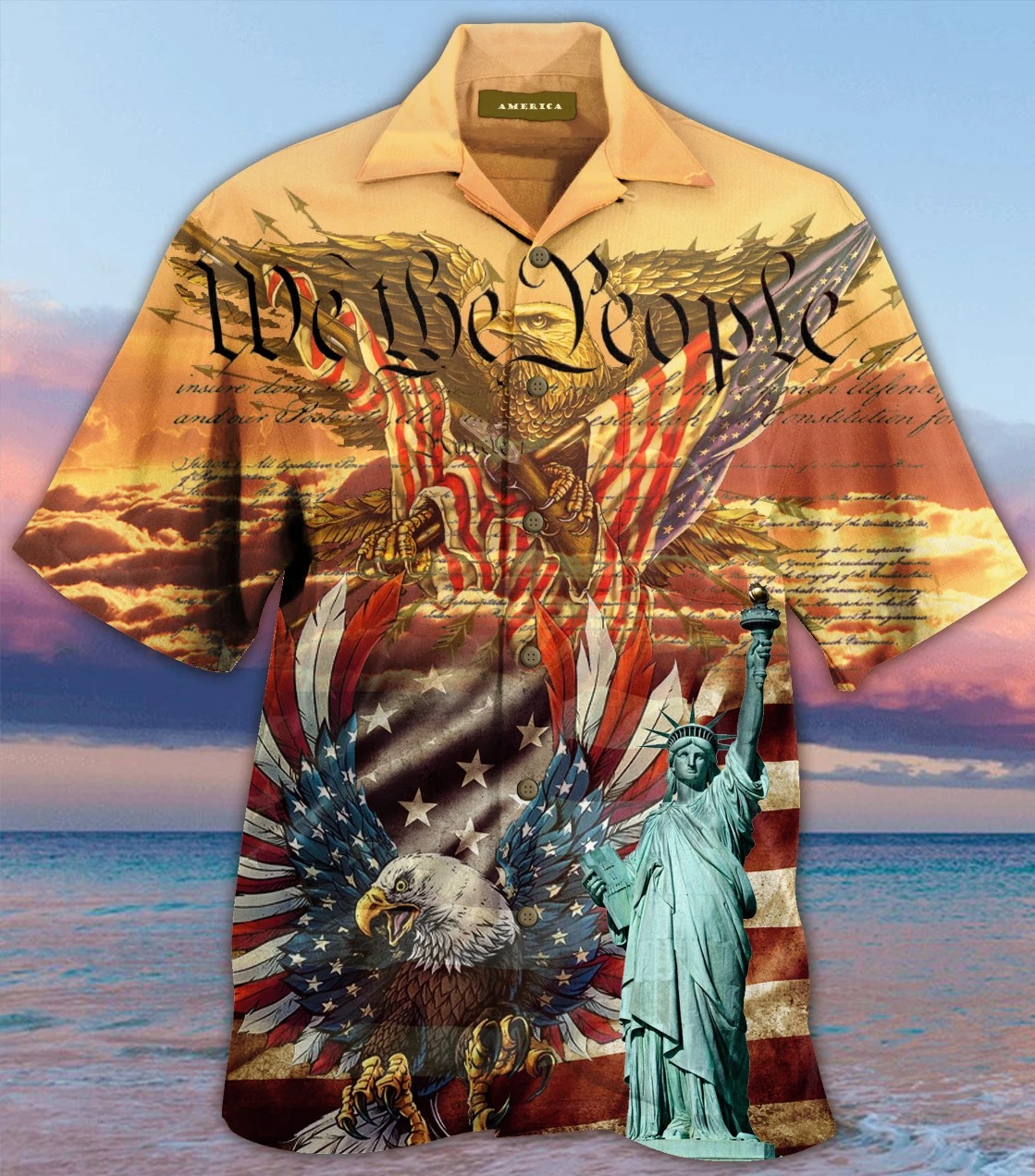 Patriotism american eagle unisex hawaiian shirt 1