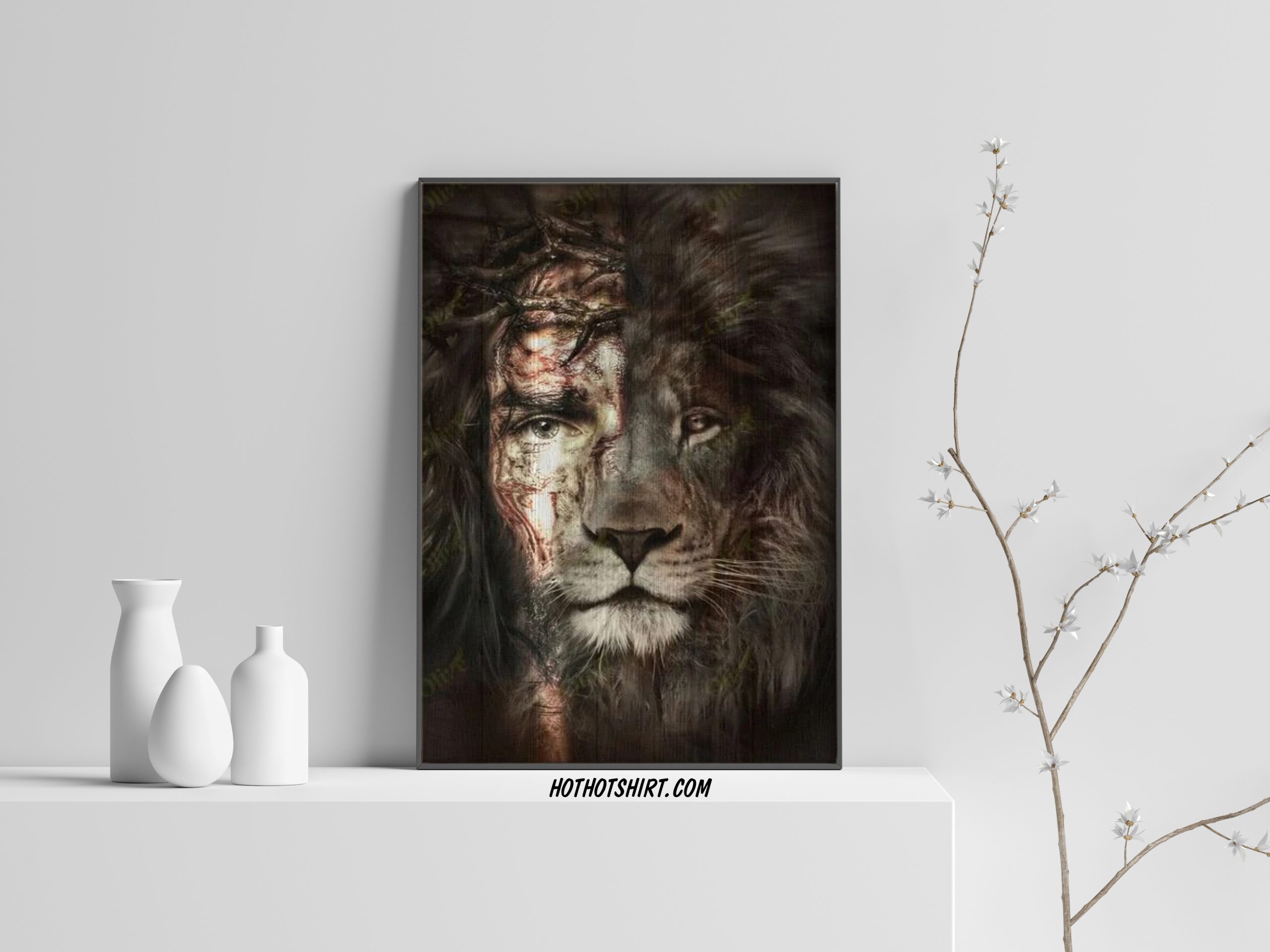 Jesus and lion poster 1