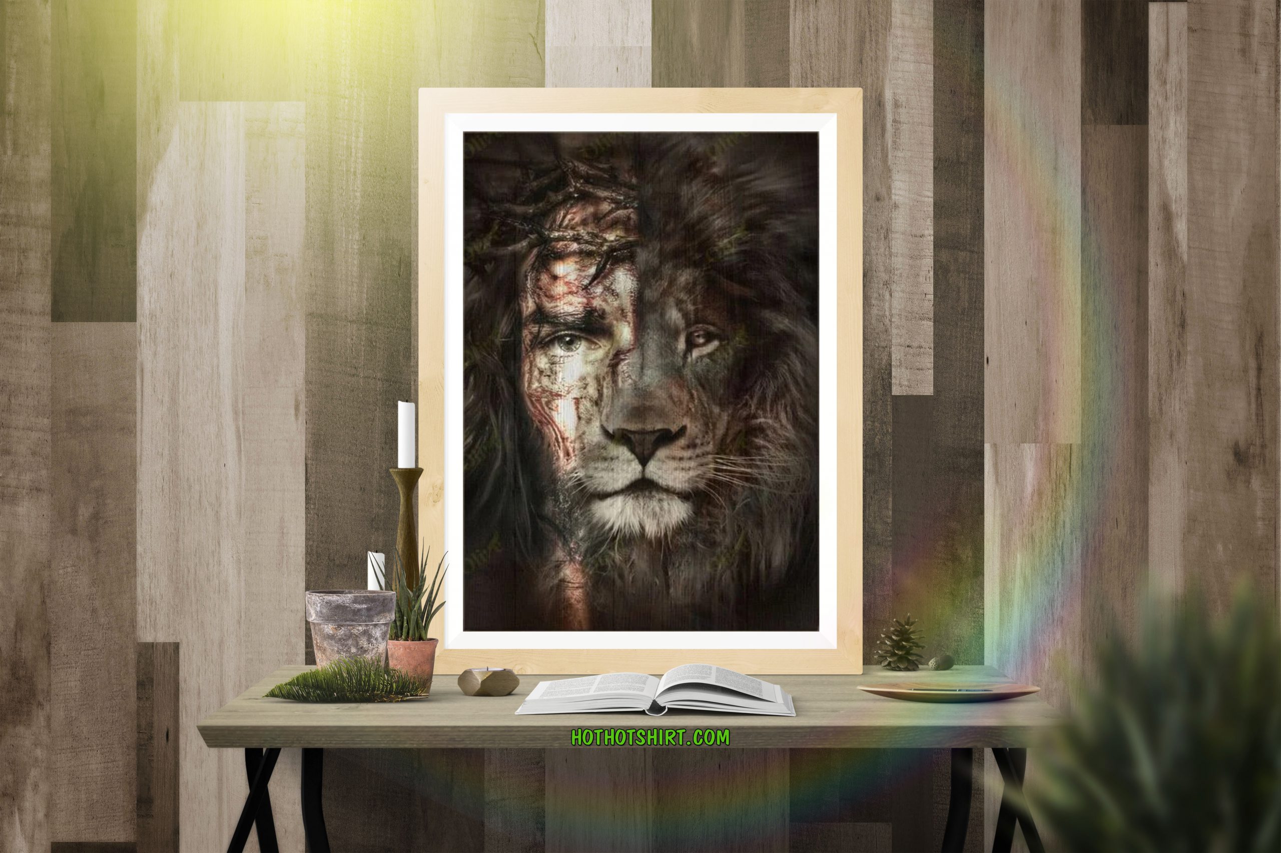 Jesus and lion poster 2