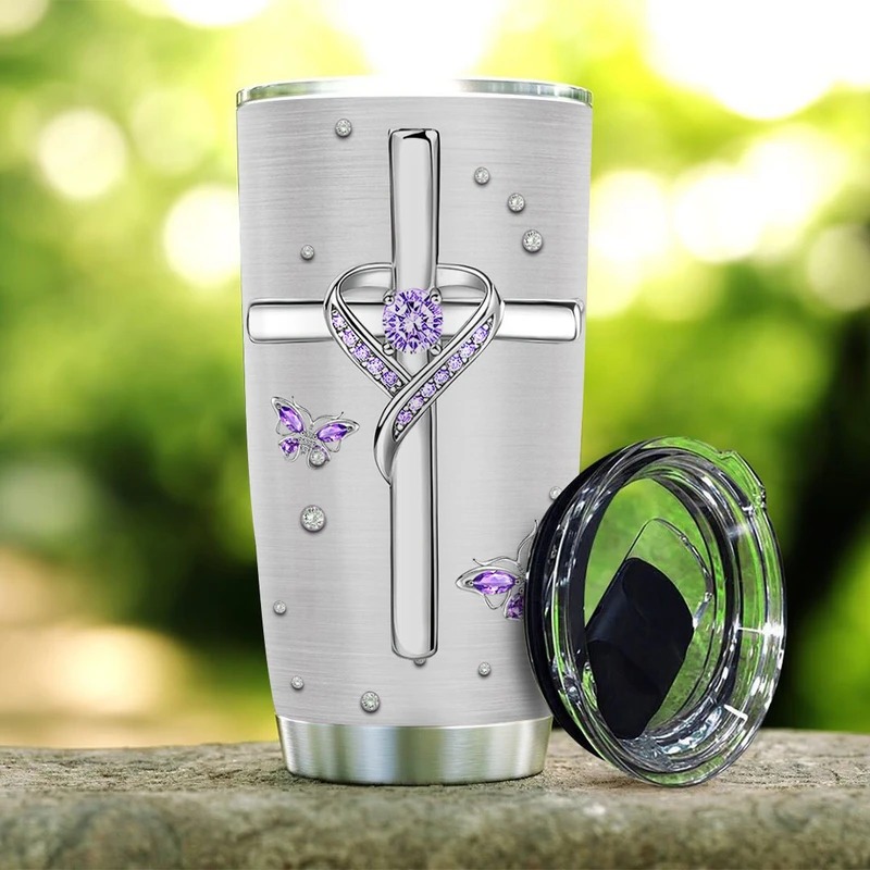Jewelry Butterfly Faith I Can Only Imagine Steel Tumbler - Hothot 270521