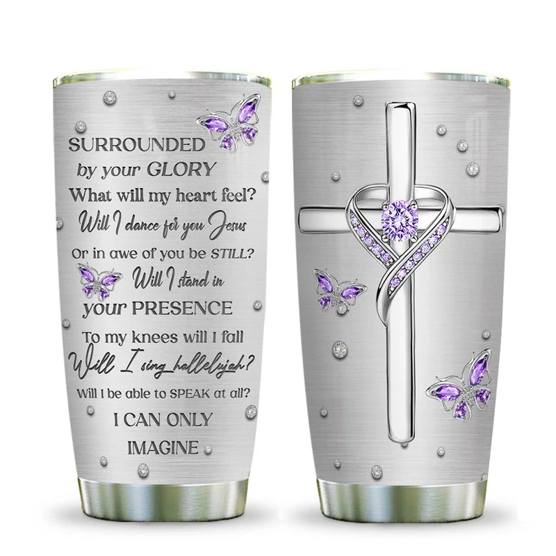 Jewelry Butterfly Faith I Can Only Imagine Steel Tumbler - Hothot 270521