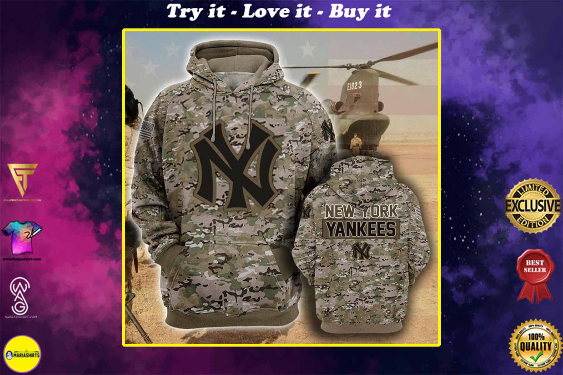 [highest selling] the new york yankees camouflage veteran full over printed shirt – maria