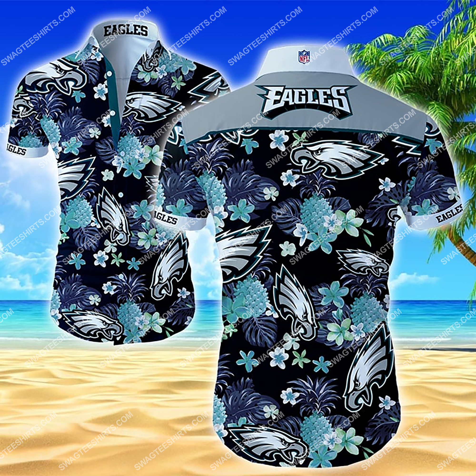 [highest selling] the philadelphia eagles flower tropical hawaiian shirt – maria