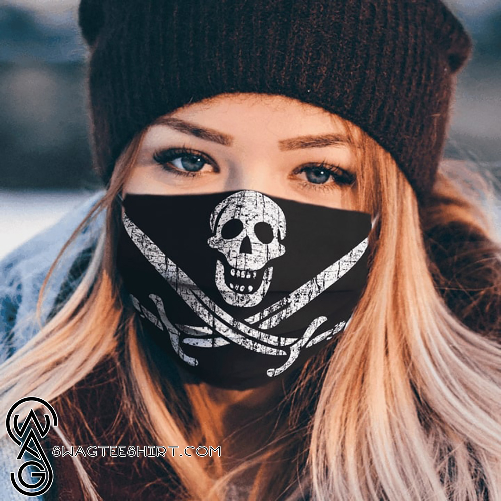 Pirate flags jack captain skull sword full over printed face mask – maria