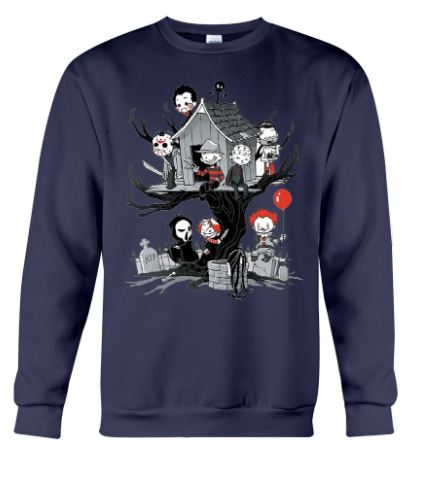 Horror characters treehouse sweater