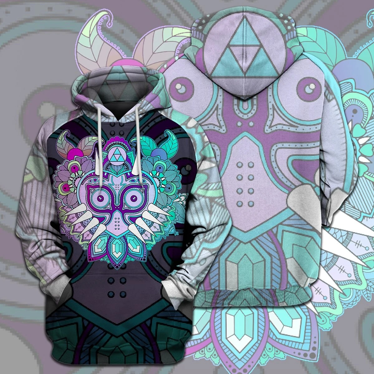 Legend of zelda mask colorful 3d all over print hoodie and t-shirt 3
