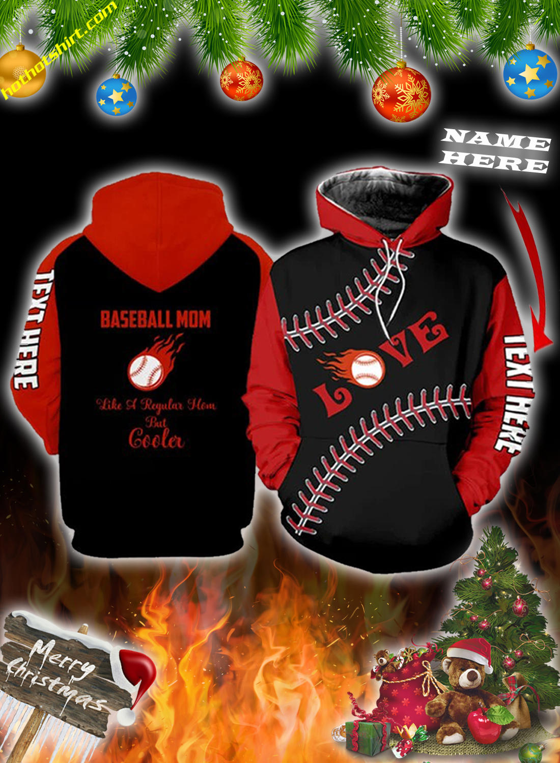 Baseball mom personalized custom 3d hoodie - Hothot 041120