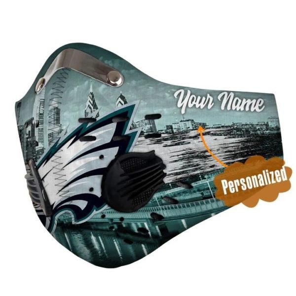 Philadelphia eagles personalized custom name filter face mask
