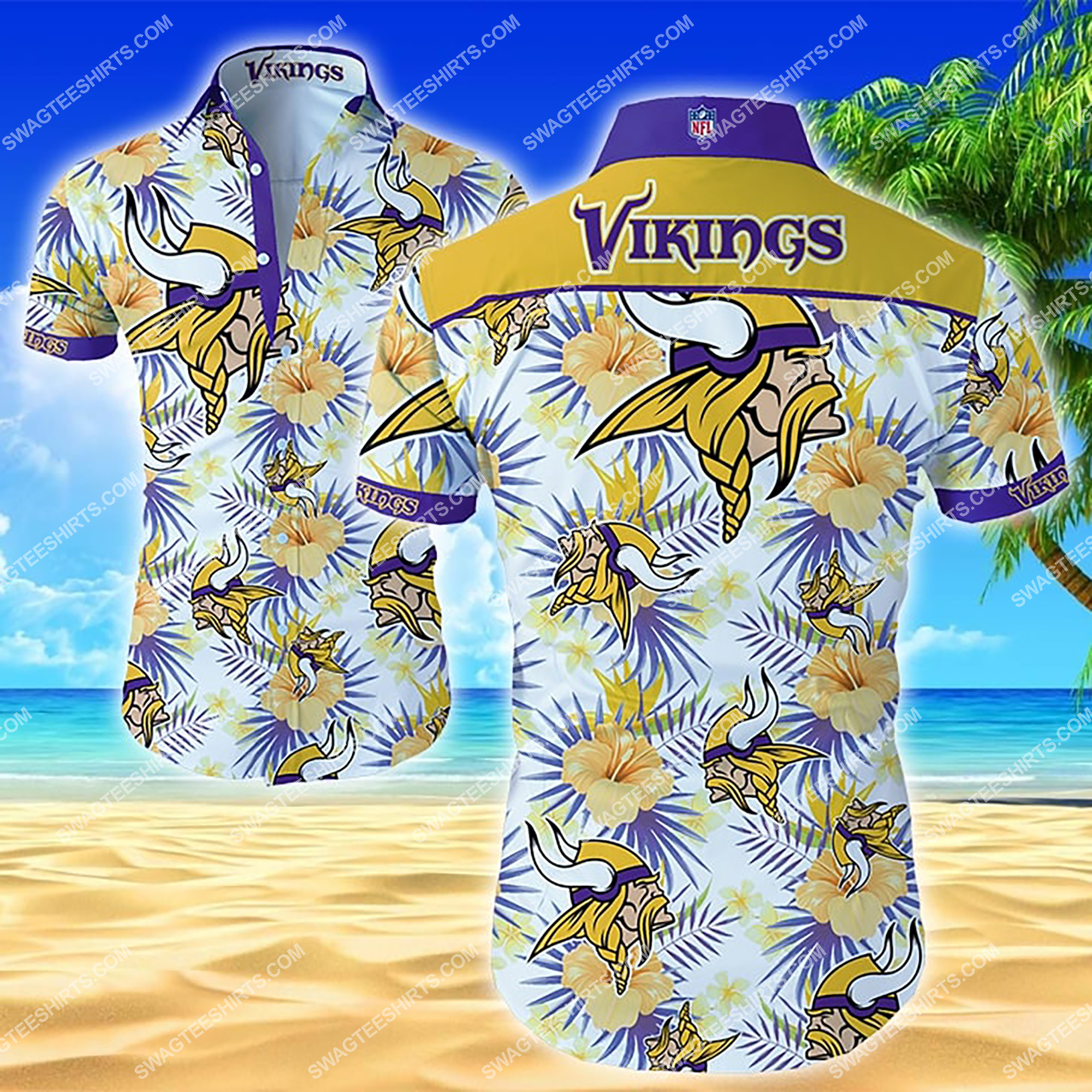 [highest selling] minnesota vikings floral all over print hawaiian shirt – maria