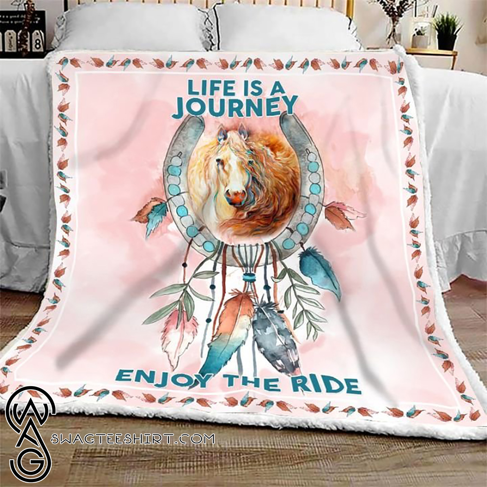 Dreamcatcher horse pink life is a journey enjoy the ride blanket