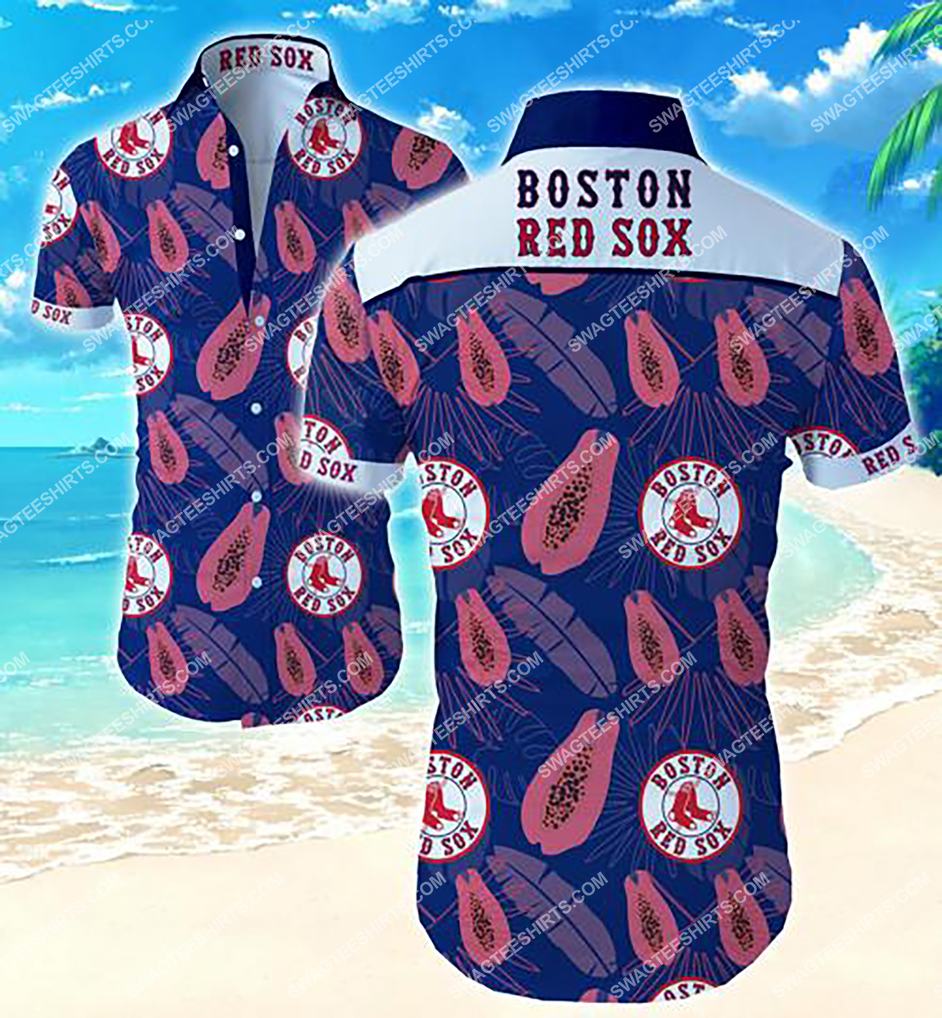 mlb boston red sox team summer hawaiian shirt 2