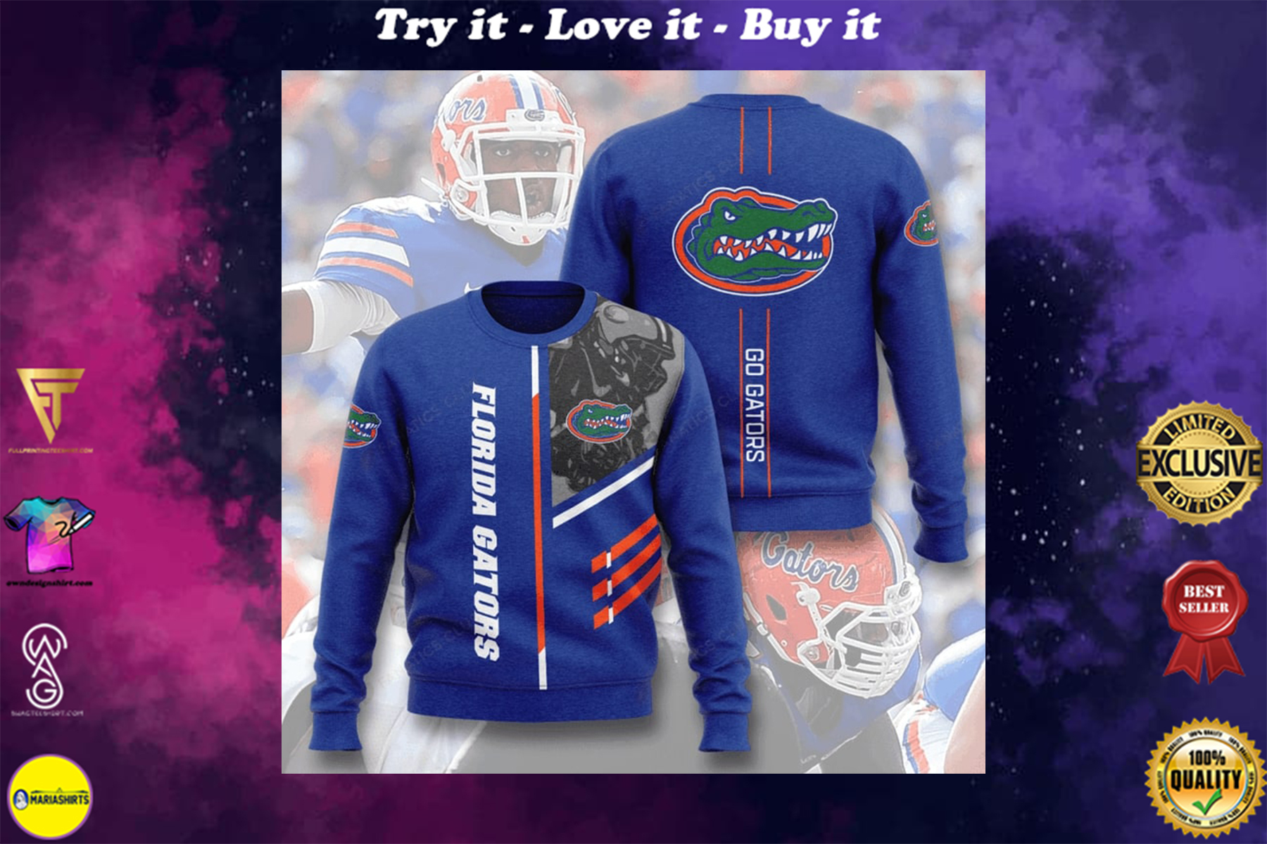 [highest selling] florida gators football go gators full printing ugly sweater - maria