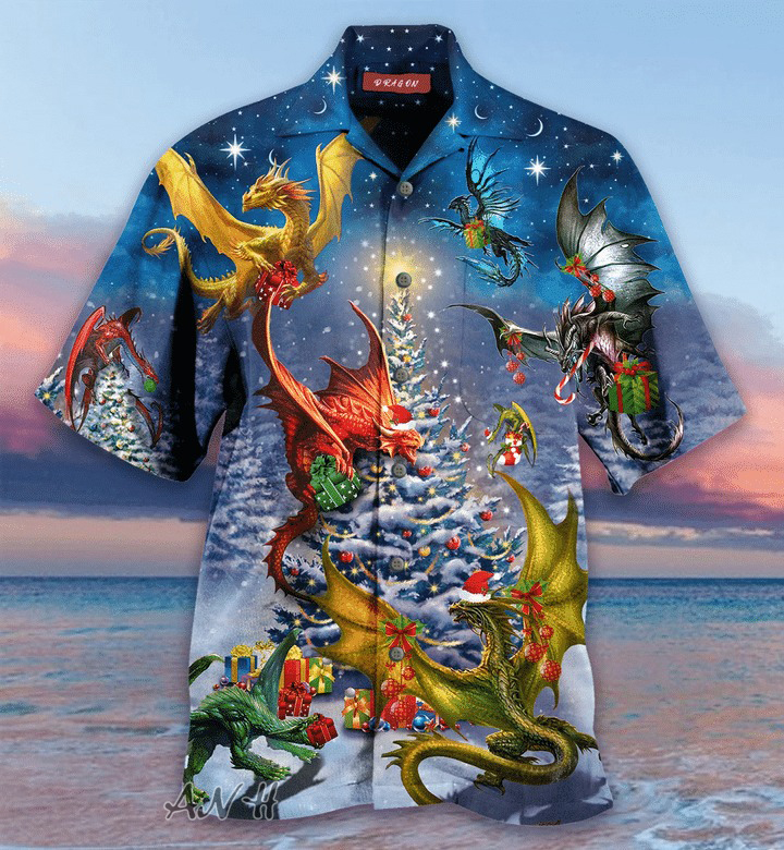Christmas dragon family reunion unisex hawaiian shirt - Saleoff 281020