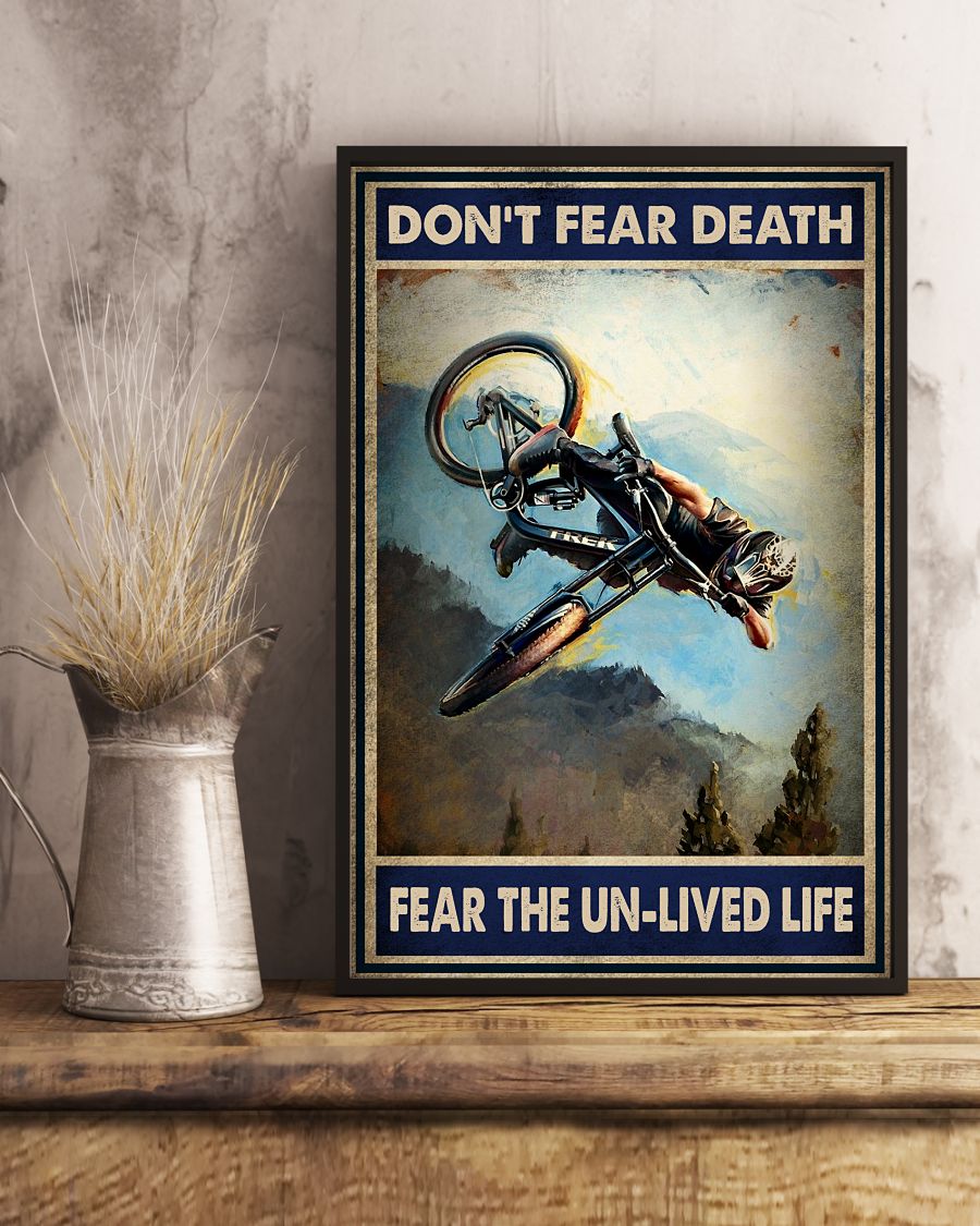 Mountain biking don't fear death fear the unlived life poster 2