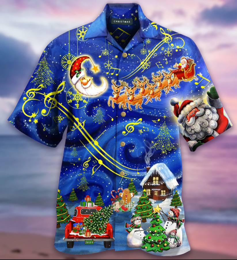 Christmas sky hawaiian shirt - dnstyles